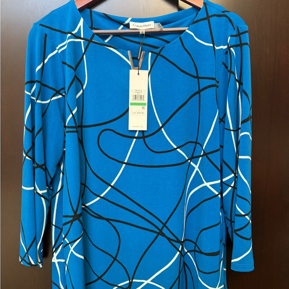 Blue Abstract Pattern Women's Top